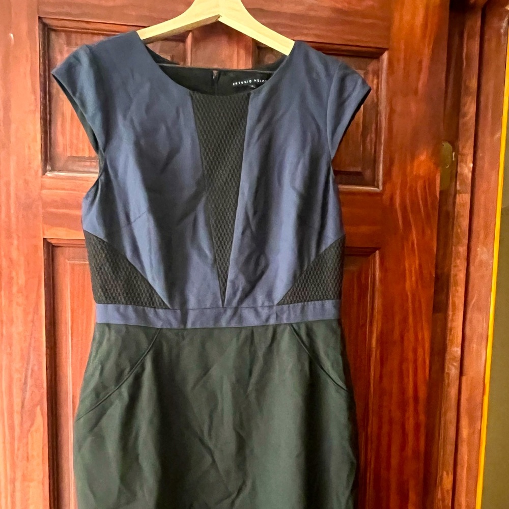 Vince Camuto black and blue dress